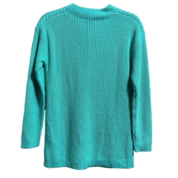 Talbots Lambswool Cable Knit Mock Neck Pull Over Sweater Women's Small Petite - Picture 2 of 6